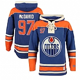 Edmonton Oilers #97 Connor McDavid Blue All Stitched Hooded Sweatshirt,baseball caps,new era cap wholesale,wholesale hats